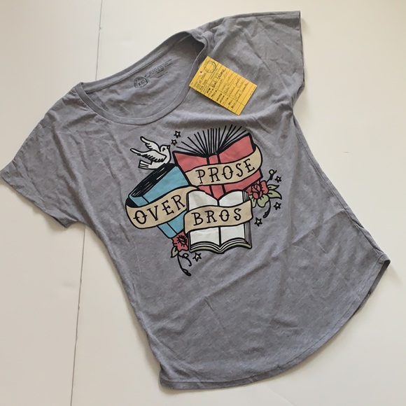 NWT Prose over Bros No Book Bans cotton blend t-shirt XS - Picture 5 of 7